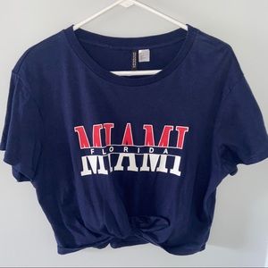 Miami Florida Shirt with Tie Front
